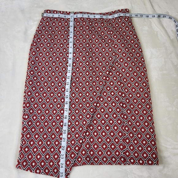 Maeve By Anthropolgie Geometric Red Skirt. Size Small - Picture 5 of 8